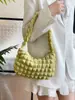 Estilo Coreano Sencillo Puf Color Caramelo para Mujer Bolso de Axila Francés Burbuja de Nube Plisado Hermoso Bolso de Hombro para Viajar