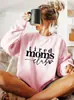 Sudadera Pulóver Casual de Manga Larga con Cuello Redondo Holgada para Mujer del Club de Madres Cansadas Europeas y Americanas