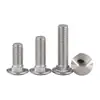 Parafusos de Carruagem de Cabeça Grande de Aço Inoxidável 304, Parafusos de Estrutura de Ponte de Cabeça Semicircular com Colarinho Quadrado, Parafusos Quadrados de Cabeça Chata Rosqueados