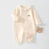 Mameluco de algodón puro de manga larga para bebé niña, súper lindo estilo princesa para bebé en otoño, mameluco para salir