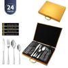 Amazon Cross-border Simple 1010 Aço Inoxidável Talheres 24 peças Western Hotel Steak Faca, Garfo e Colher Conjunto de Presente