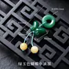 Pingente de Vidro Estilo Chinês Imitação de Jade Borboleta Vagem de Lótus Pequeno Charme Acessório DIY Feito à Mão Pulseira Broche Hanfu Qipao