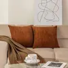 Funda de almohada de terciopelo a rayas de color sólido simple, funda de almohada, almohada de cama, cojín de almohada para sofá, dormitorio