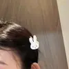 Lindo Clip para el Cabello de Conejito Blanco de Dibujos Animados Pinza Pequeña para Mujeres Sensación de Alta Gama Peinado de Princesa Clip Lateral Clip para Flequillo Lateral