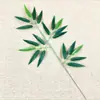 Hojas de bambú simuladas, hojas de bambú pequeñas, ramas de bambú falsas, ramas de bambú pegadas, hojas de bambú artificiales verdes, decoraciones de bambú para paisajismo al por mayor