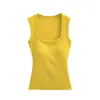 Chaleco de Tirantes Ajustado Cuadrado Dopamine Green para Mujer, Ropa de Exterior de Verano, Nuevo Top de Diseño Ins Estilo Coreano 2026