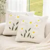 Funda de Cojín Floral Bordada Nueva Transfronteriza para Primavera, Cojín de Sofá sin Relleno, Cojín Respaldo de Oficina, Cojín Cabecero de Cama
