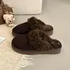 Pantuflas de Invierno para Niños, Casa Nueva, de Piel Sintética, Suela No Gruesa, Punta Cerrada, 2026, Pantuflas Cálidas de Algodón, Cubierta de Talón, para Mujer, Engrosadas, Mes