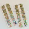 Decorações Pontudas Coloridas Brilhantes para Unhas com Strass Tendência Doce Mini Strass Colorido Empilhável Acessórios Pequenos de Strass Redondo