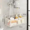Prateleira de chuveiro para banheiro, prateleira para pendurar sem furar para box de chuveiro, cesta de armazenamento multifuncional para shampoo e gel de banho