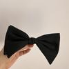 Pinza de Resorte de Lazo de Doble Capa de Clase Alta Francesa Tocado Estilo Coreano Negro Elegante Pinza para el Cabello Tocado