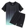 Camiseta de manga corta con cuello redondo y colores degradados para hombre, pantalones cortos de marca de moda de verano 2023, traje informal para correr de talla grande