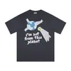 Bpm Transfronterizo Planeta Roto Estilo Americano Marca de Moda Tendencia Pareja Digital Camiseta Unisex de Manga Corta Holgada Moda de Verano Transfronteriza