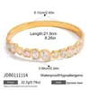 Elegante e Discreto Estilo Clássico Pulseira de Aço Inoxidável com Zircônia Geométrica Branca, Luxo Leve com Toque de Alto Padrão, Joia Transfronteiriça com Design de Nicho
