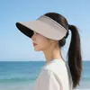 Sombrero de Verano sin Costuras para Mujer, Protección Solar, Protección UV, Sombrero de Copa Abierta, Sombrero de Sol Portátil para Viajes al Aire Libre
