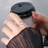 Anel Fino de Diamante para Mulheres, Estilo Japonês e K, Círculo Fino de Nicho, Pequeno Anel de Diamante, Abertura Exquisita, Anel Aberto de Ouro Empilhável