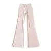 Atacado de fabricante transfronteiriço de roupas femininas 2026 cardigã térmico de gola alta com zíper slim fit e calça de microflare compridas