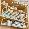 Zapatero ajustable de varios niveles, zapatero para el hogar con estantes escalonados, almacenamiento de zapatos con cestas colgantes, estante colgante ajustable, diseño simple
