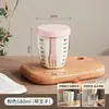 Copo de salada de camada dupla, em formato de garfo, de grande capacidade, com drenagem, esteticamente agradável, copo de frutas hermético, garrafa de água portátil para mulheres, copo de plástico