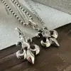 Pingente de Luz Âncora Íris em Prata de Lei S925 Luxo de Alto Padrão Estilo Ins Design de Nicho Colar Moda Flor Escoteiro