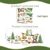 Adesivos de parede de animais da floresta em aquarela de desenho animado, estilo nórdico, com ursos, raposas, alces e pinheiros, decoração de parede de fundo autoadesiva