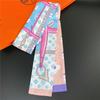 2021 Primavera y Verano Nuevo Pañuelo Pequeño Estampado a Doble Cara Estilo Coreano Corbata Bolso Cinturón para el Cabello de Mujer Pañuelo Pequeño de Mujer En Vivo