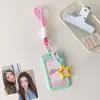 Hisocute Porta-tarjetas con cordón de estrella Estuche de exhibición para guardar tarjeta de estudiante de campus Portatarjetas pequeño para fans de estrellas Cubierta protectora para tarjeta pequeña Colgante pequeño
