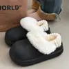 Pantuflas de Algodón Impermeables para Mujer 2026 Nuevo Estilo Otoño/Invierno Exterior Felpa Desmontables Antideslizantes Cálidas Suela Gruesa Talón Cerrado Zapatos de Algodón