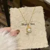 "Que Você Esteja Sempre Comigo" Colar Pingente de Pérola Artificial de Natal para Mulheres, Cor Dourada, Luxo Leve, Elegante, Corrente de Clavícula de Alta Qualidade