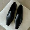 Primavera 2026 Nuevo Estilo Punta Cuadrada Pequeña Tacón Bajo Piel Suave Cómodos Ropa de Trabajo Moda Tendencia Zapatos Planos Negros Mary Jane para Mujer