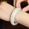 Pulsera de Jade Blanco de Mongolia Exterior de Xinjiang Imitación Alta Jade Hetian Pulsera de Jade Blanco Pulsera de Jade para Mujer Suministro en Vivo Venta al por Mayor