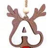 Adornos de Madera de Reno para Carta Navideña Transfronteriza, Colgantes de Letras Navideñas Más Vendidos, Colgantes Decorativos para Árbol de Navidad