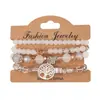 Pulsera de múltiples capas retro bohemia con cuentas del árbol de la vida para mujer, conjunto de pulseras DIY moderno y personalizado
