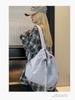 Mochila con cordón de estilo coreano para mujer, bolso de hombro ligero de nailon de gran capacidad y estilo zorro colorido