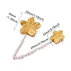 Broches de Flor de Acero Inoxidable Chapado en Oro Transfronterizos Europeos y Americanos, Accesorios Versátiles de Nicho de Lujo Ligero para Playa de Verano, Broches al por Mayor