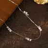 Colar de Franja com Diamante Cintilante em Prata Esterlina 925 para Mulheres, Exquisito, Simples e Descolado, Versátil para Celebridades da Internet, Corrente de Clavícula Cintilante e Extremamente Fina Novo