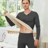 Ropa interior larga térmica para hombre, superficie AB de terciopelo de doble cara, traje de ropa interior sin costuras, invierno, juvenil, cómoda, ajustada, camiseta interior