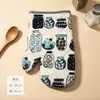 Guantes de cocina para hornear resistentes al calor estilo japonés con estampado floral para venta al por mayor transfronteriza, tapetes para horno aislantes del calor con patrón floral múltiple, almohadillas aislantes del calor resistentes a altas temperaturas