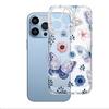Fábrica de Capas para Celular Estilo Coreano Azul Claro Borboleta Flor Iphone18Pro Modelo Feminino Capa Transparente Macia Full-Cover Atacado