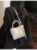 Bolso de mano sencillo con diseño transfronterizo para mujer, bandolera de hombro a la moda, combinable con todo, de piel suave, tipo cesta para verduras, 2025