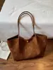 Bolso Melaleuca Retro Otoño Invierno Gran Capacidad Suede Mate Felpa Bolso Tote de Trabajo para Mujer Bolso de Viaje Transfronterizo