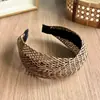 Diadema Bohemia de Paja Calada, Diadema de Verano de Ala Ancha Alta, Pinza para el Cabello Tejida Estilo Vacaciones, Disponible para Compra Mixta por Lote