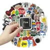 52 Pegatinas Retro Diarias Elementos Culturales y Creativos para Fundas de Teléfono Móvil, Cuadernos, Pegatinas Decorativas Impermeables para Diseño al por Mayor