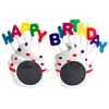Gafas de cumpleaños coreanas ins fiesta divertidas gafas con letra feliz cumpleaños fiesta de cumpleaños foto retro Rosa Blanco