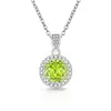 Transmissão ao vivo item mais vendido pingente de colar bolsa quadrada princesa corte rosa pedra preciosa colorida feminina super brilhante diamante de alto carbono banhado a ouro real corrente clavícula
