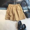 Yilu Shorts Casuales Simples de Algodón Elástico en la Cintura con Textura Granular Listos para Usar Tibia Dropshipping