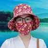 Nuevo Sombrero para Recoger Té Sombrero Máscara Una Pieza Sombrero de Sol de Ala Ancha Protector Solar de Verano Ultravioleta Exterior