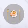 Manteles Redondos de Cuero Estilo Europeo Personalizados para Mesas de Restaurante de Hotel, Tapetes Aislantes de Calor de Gama Alta, Posavasos Impermeables y Resistentes a Altas Temperaturas
