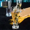 Taza Creativa para Cerveza Artesanal, Vidrio de Cristal Soplado, Taza Grande para Cerveza de Barril, Taza de Pinta, Taza de Trigo Estilizada, Personalizada