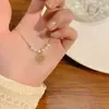 Nuevo Estilo Lujo Ligero Collar con Colgante Pequeño de Perla Artificial para Mujer Moda Nicho Ins Cadena Sencilla para Clavícula
